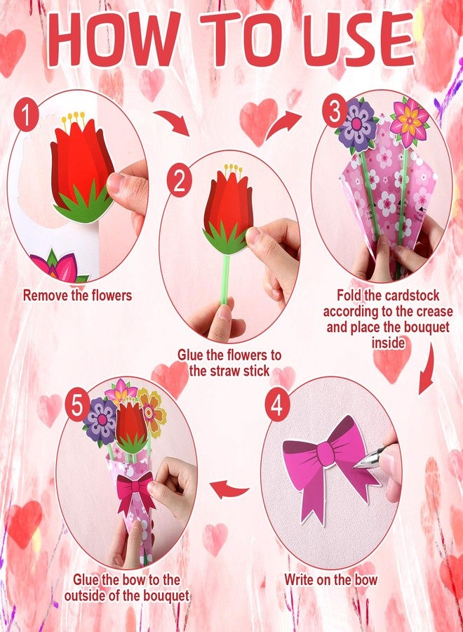 Glenmal 32 Sets Mother Day Flower Bouquet Craft Kit, Make Your Own Bunch of DIY Mother Day Flowers Craft Bouquet for Fun Activities Holiday Appreciation Teacher Thankful Gift - Image 4